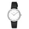 Reloj con movimiento suizo analógico de acero con 0,49 ct en diamantes y brazalete de piel negra Les Classiques^TOUS Online