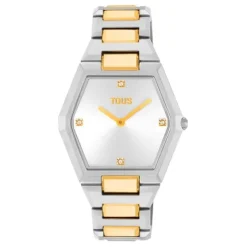Reloj digital con brazalete de acero SS y acero IPG dorado Karat^TOUS