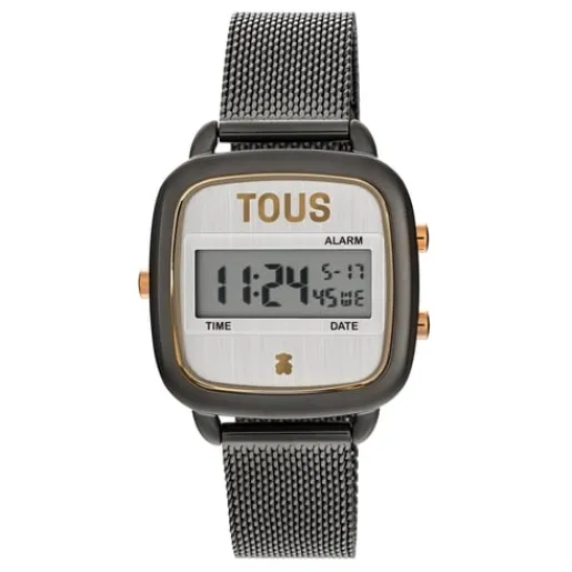 Reloj digital con brazalete de acero IPG gris D-Logo New^TOUS Best