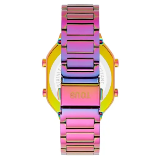 Reloj digital con brazalete de acero IP iridscente D-Bear^TOUS