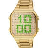 Reloj digital con brazalete de acero IPG dorado y caja con leds D-BEAR^TOUS Best