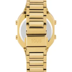 Reloj digital con brazalete de acero IPG dorado y caja con leds D-BEAR^TOUS Best