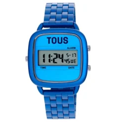 Reloj digital con brazalete de aluminio en color azul D-Logo^TOUS Hot