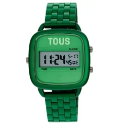 Reloj digital con brazalete de aluminio en color verde D-Logo^TOUS Outlet
