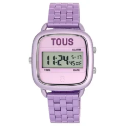 Reloj digital con brazalete de aluminio en color malva D-Logo^TOUS Best