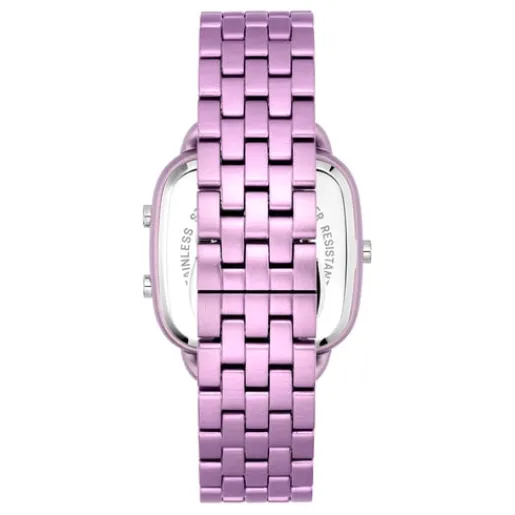 Reloj digital con brazalete de aluminio en color malva D-Logo^TOUS Best