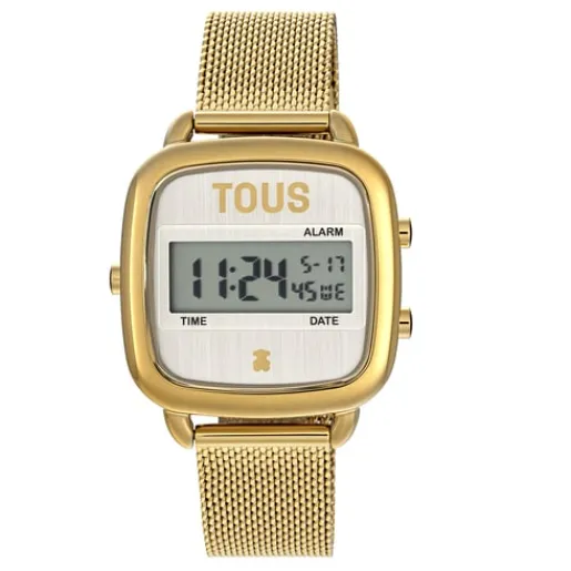 Reloj digital con brazalete de acero IPG dorado D-Logo New^TOUS Best