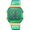 Reloj digital de policarbonato menta y acero IPG dorado D-BEAR Fresh^TOUS Hot