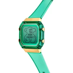 Reloj digital de policarbonato menta y acero IPG dorado D-BEAR Fresh^TOUS Hot