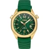 Reloj gmt automático con correa de silicona verde, caja de acero IPG dorado y esfera de nácar Now^TOUS Outlet