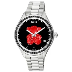 Reloj smartwatch con brazalete de acero y zirconias negras T-Shine Connect^TOUS Hot