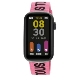 Reloj smartwatch con correa de nylon y correa de silicona negra T-Band^TOUS Outlet