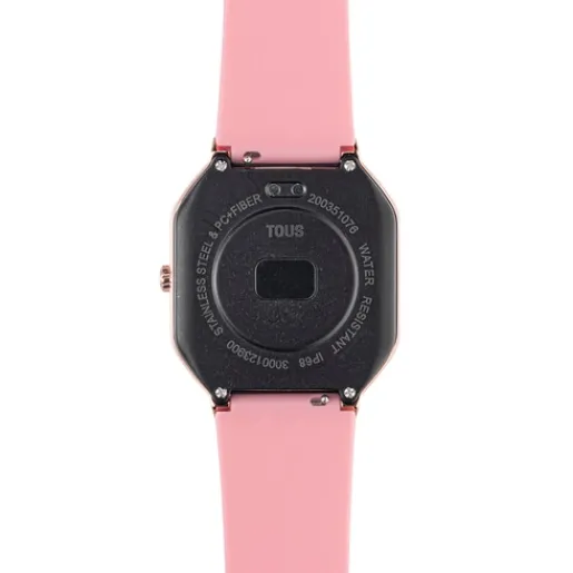 Reloj smartwatch con correa de nylon y correa de silicona rosa B-Connect^TOUS New