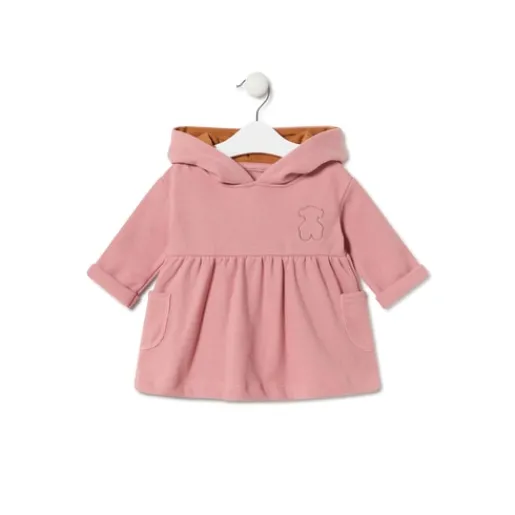 Vestido de bebé niña con capucha Geome rosa^TOUS New