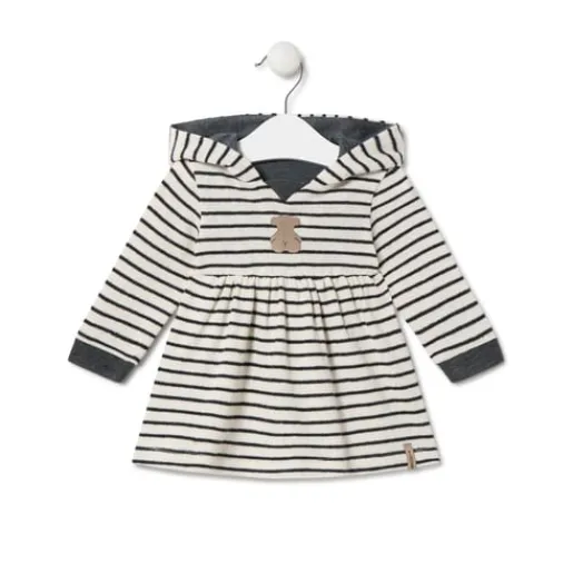 Vestido de niña con capucha Black crudo^TOUS New