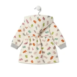 Vestido de niña con capucha Grey crudo^TOUS